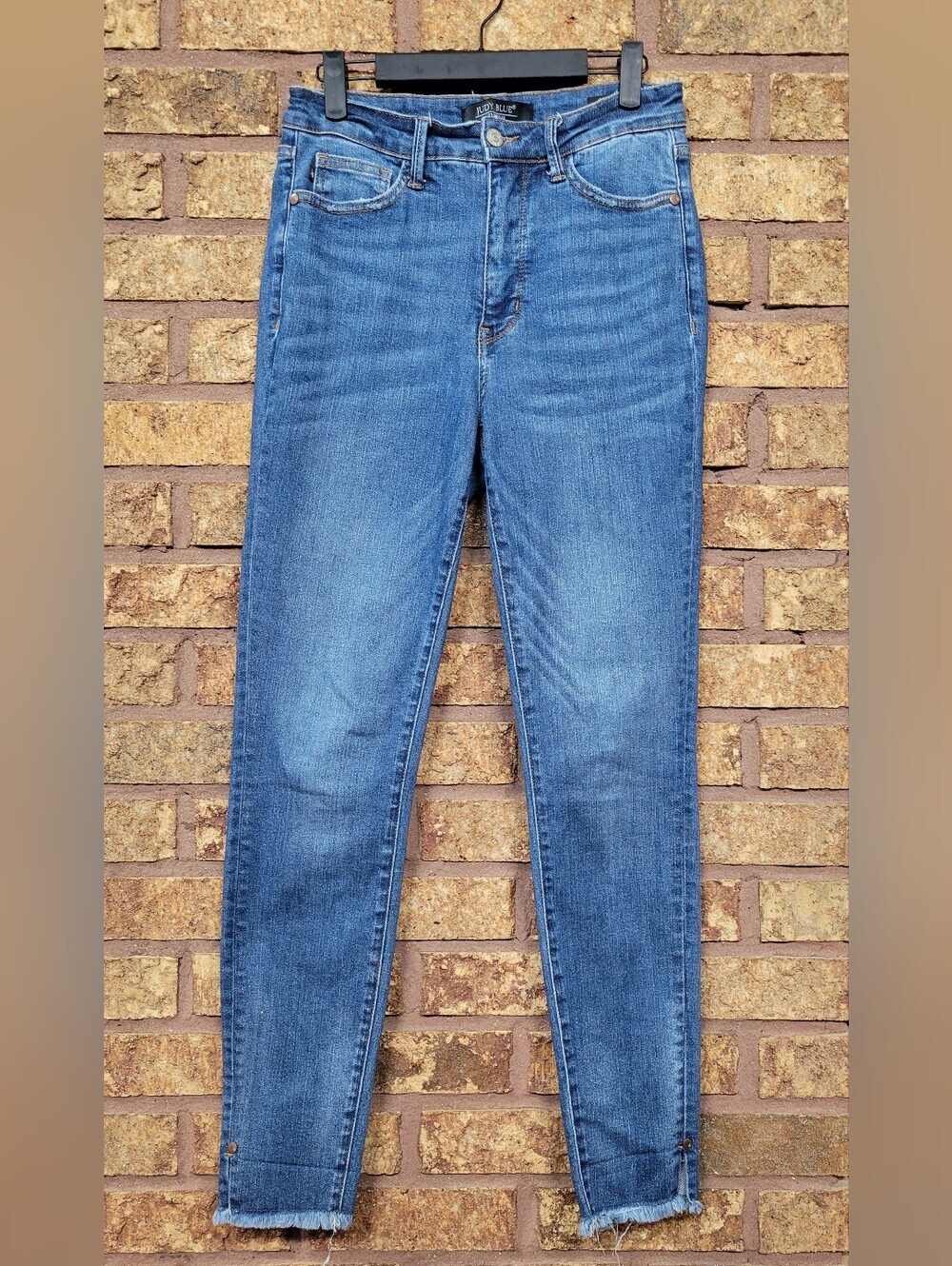 Judy Blue Skinny Fit Raw Hem Denim Jeans Stretch Size 26